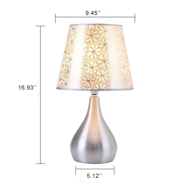 Fabric Lampshade Silver Table Lamp