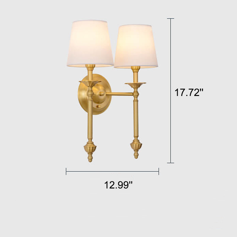 Brass Fabric 1/2 Wall Lamp