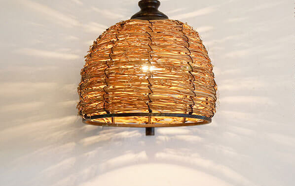 Rattan Weaving Dome Wall Lamp