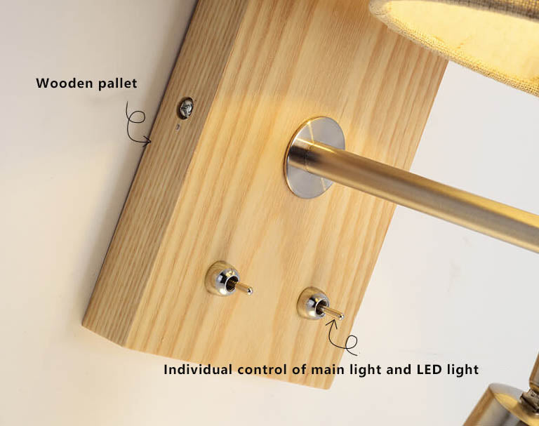 Fabric Wooden Wall Lamp