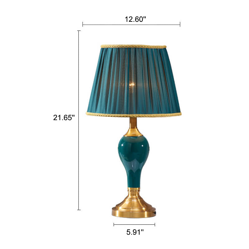 Fabric Waterdrop Ceramic Table Lamp