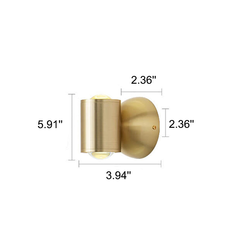 Copper Cylindrical Mini Wall Lamp