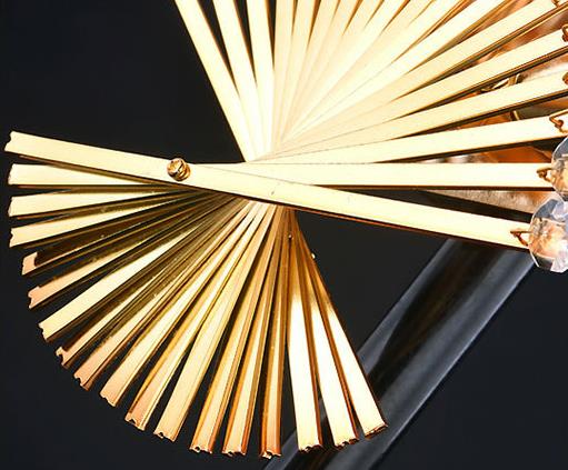 Crystal Fan Shape 3-Light Wall Lamp