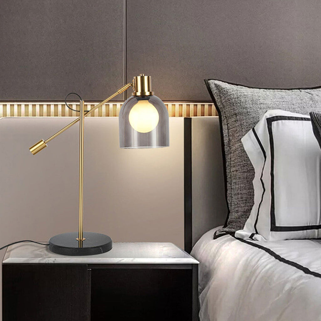 Postmodern Smoke Gray Glass Table Lamp