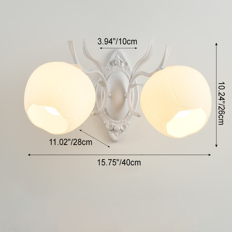 Floral Glass Round 1/2 Wall Lamp