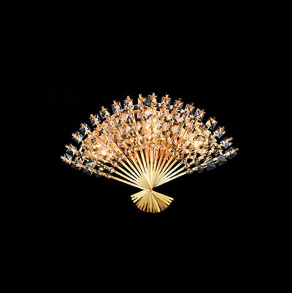 Crystal Fan Shape 3-Light Wall Lamp