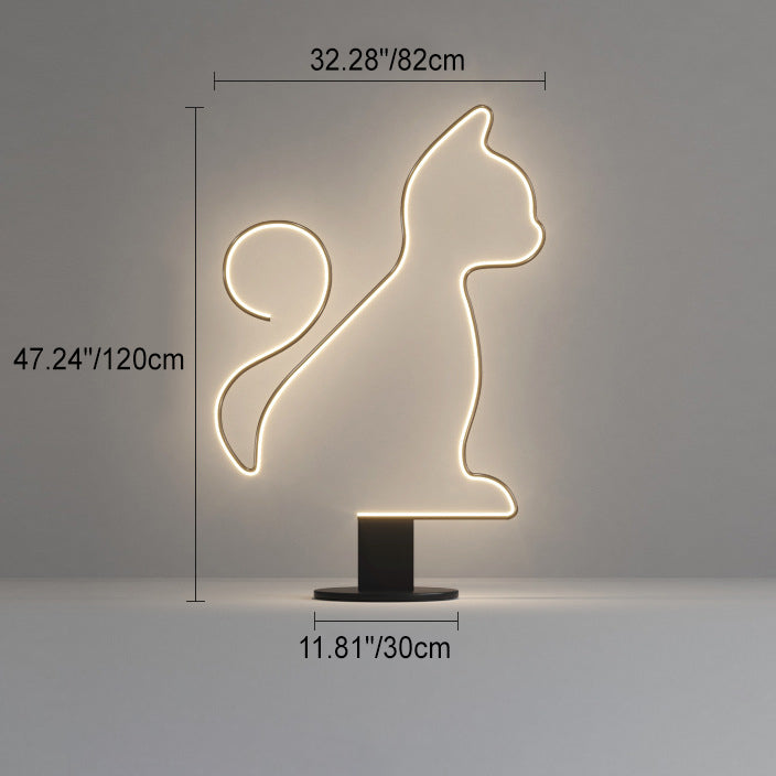 Iron Aluminum Acrylic Cat Floor Lamp