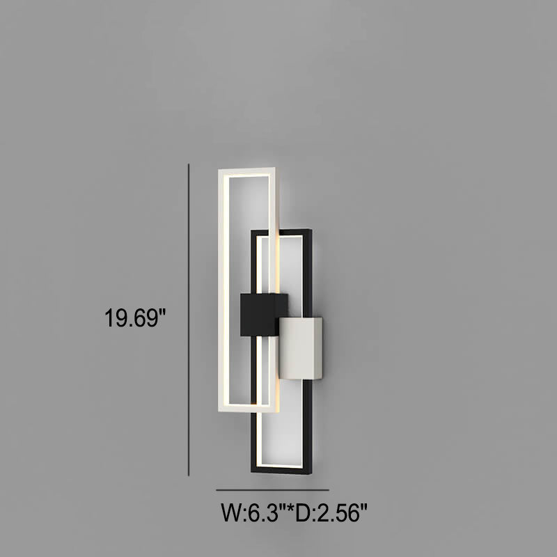 Square Frame Iron Silicone Wall Lamp