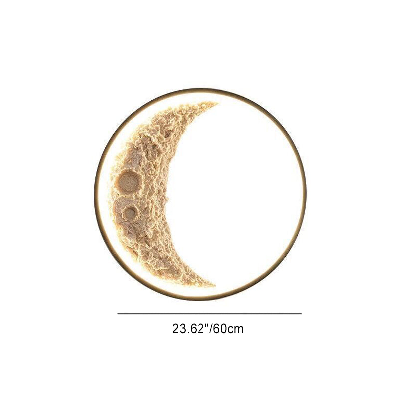 Round Metal Resin Bedroom Wall Lamp