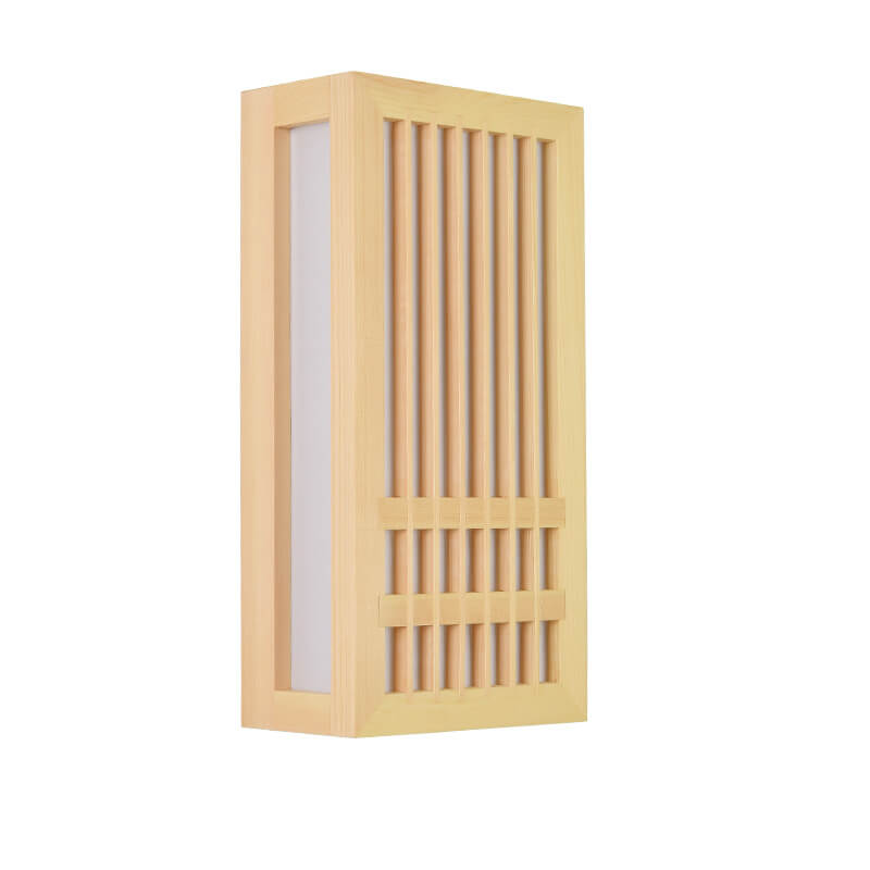Solid Wood Acrylic Rectangular Wall Lamp