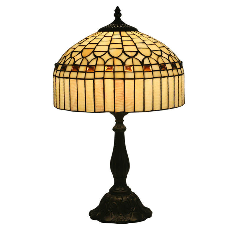 Yellow Baroque Glass Table Lamp