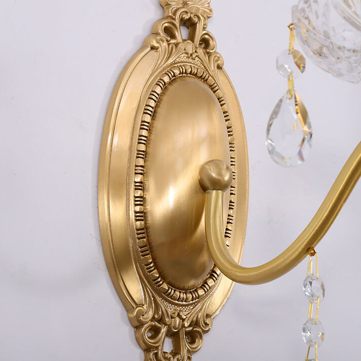 Brass Crystal Candle 1/2 Wall Lamp