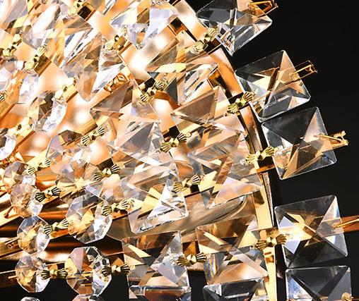 Crystal Fan Shape 3-Light Wall Lamp