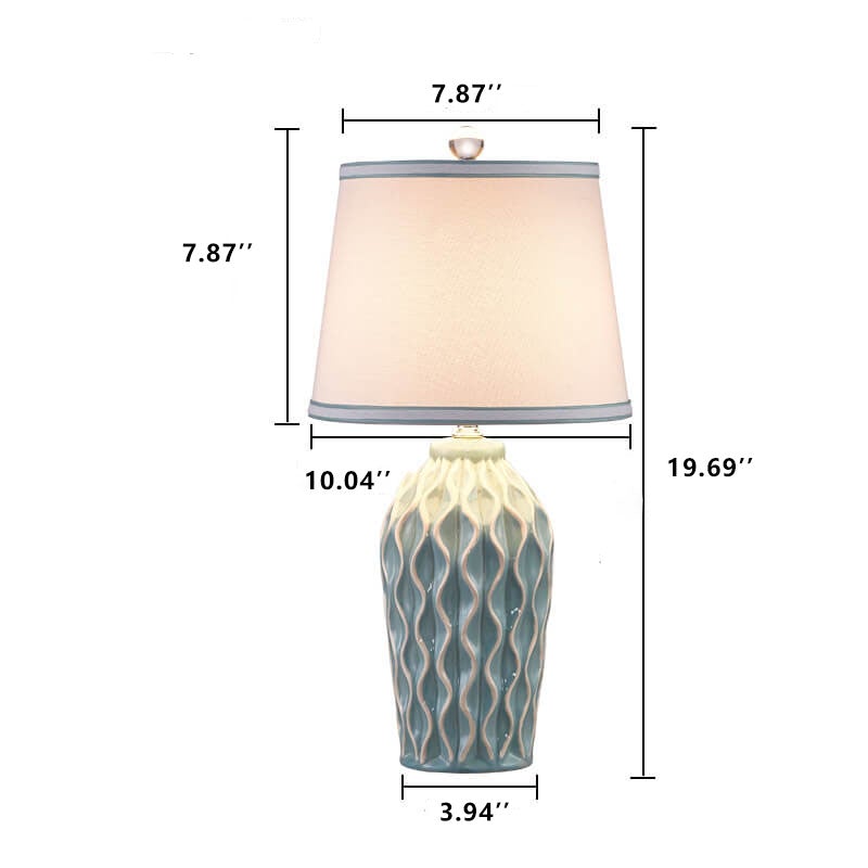 Fabric Ice Cracked Ceramics Table Lamp