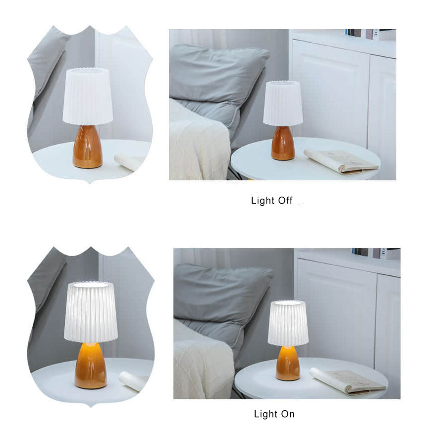 Pleated Glass Table Lamp