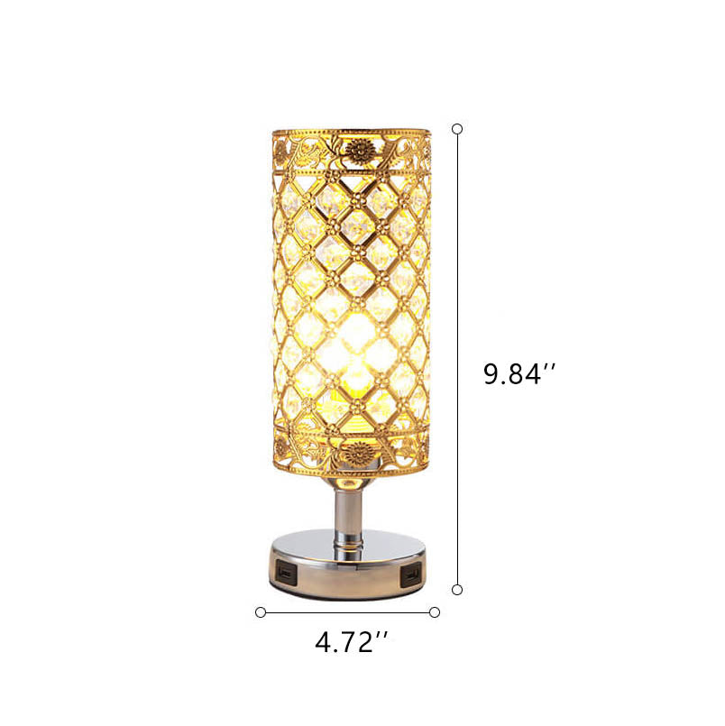 Iron Cylinder Touch Charging Table Lamp