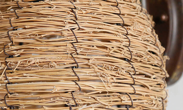 Rattan Weaving Dome Wall Lamp