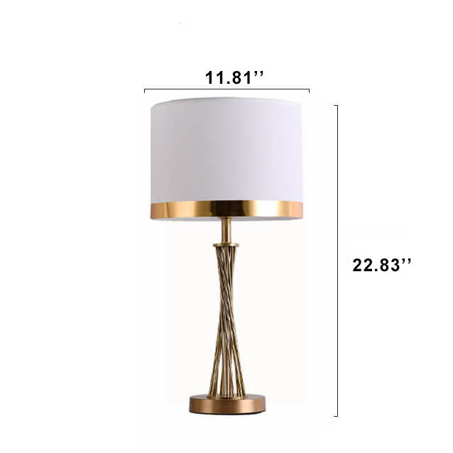 Fabric Gold Linear Table Lamp