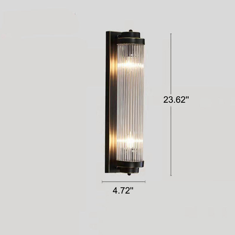 Crystal Cylinder Column Rotation 2-Light Wall Lamp