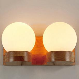 Solid Wood Ball 1/2 Wall Lamp