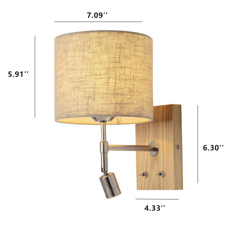 Fabric Wooden Wall Lamp