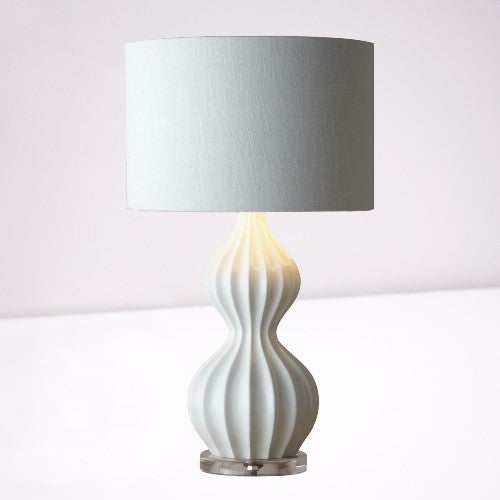Decorative White Ceramic Gourd Table Lamp