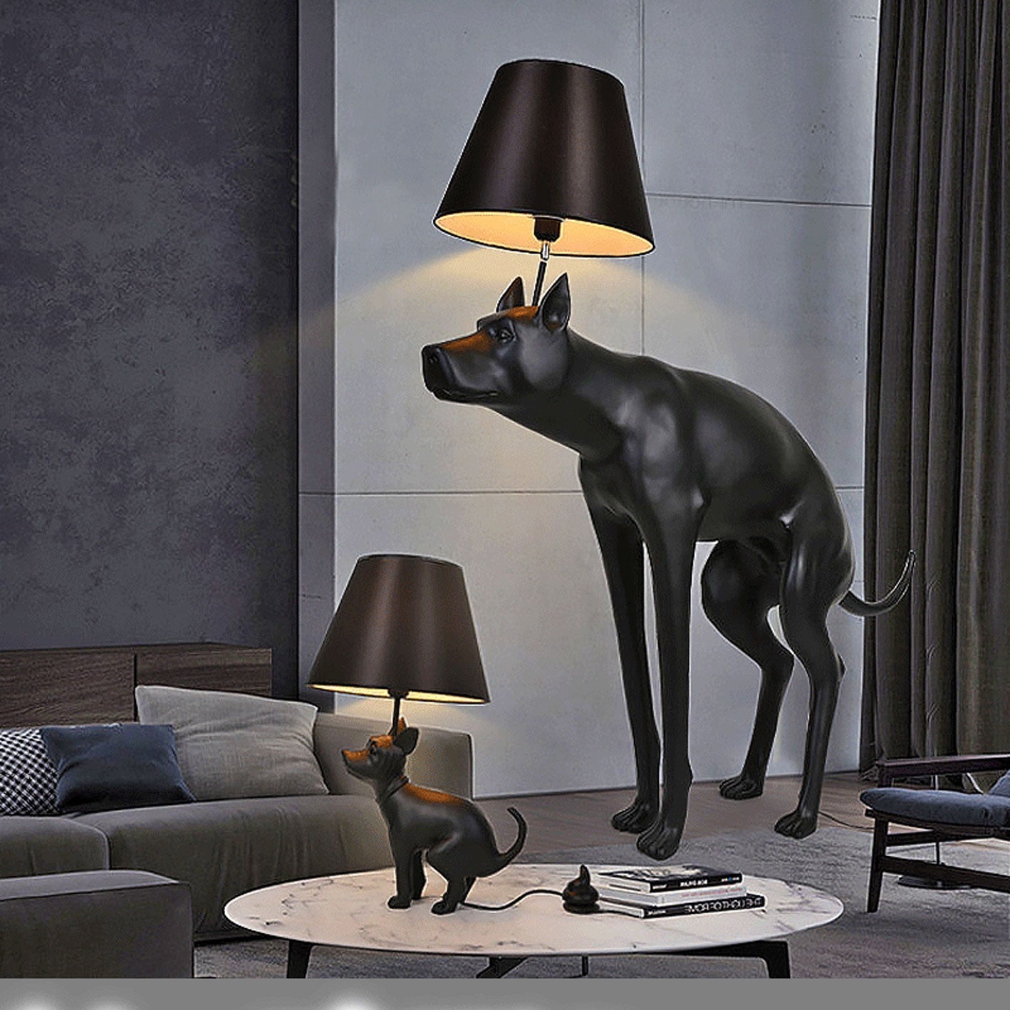 Dog Resin Table Lamp