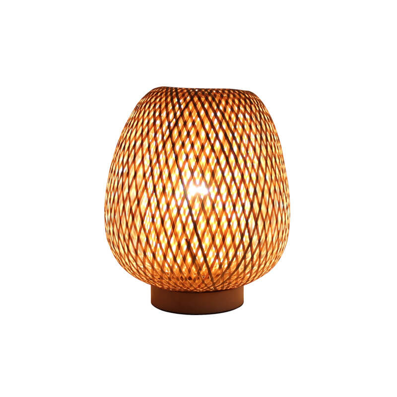 Bamboo Weaving Round Decorative Table Lamp