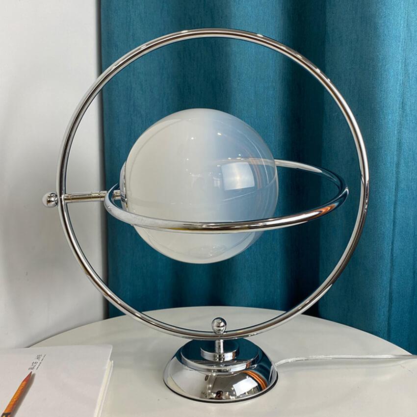 Glass Rotating Moon Table Lamp