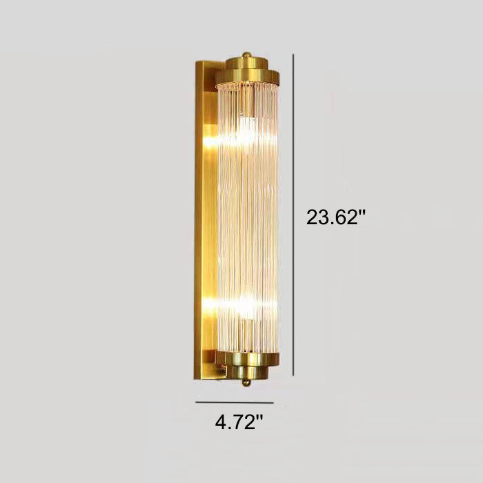 Crystal Cylinder Column Rotation 2-Light Wall Lamp