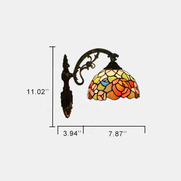 Flower Stained Glass Wall Lamp