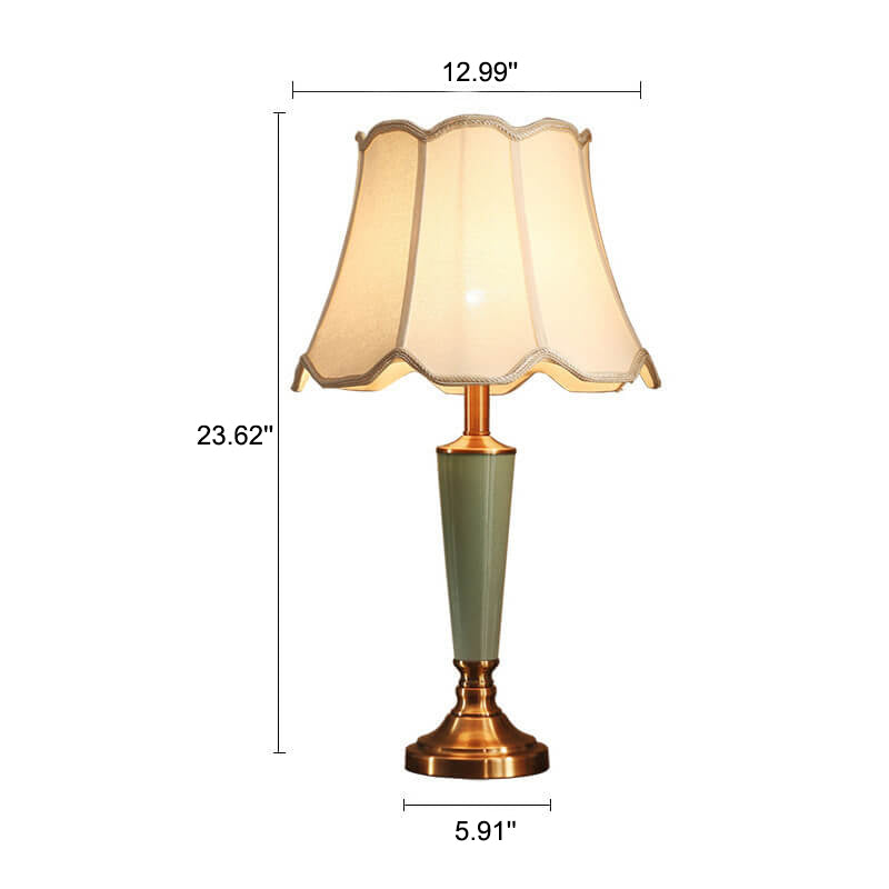 Fabric Tower Ceramic Table Lamp