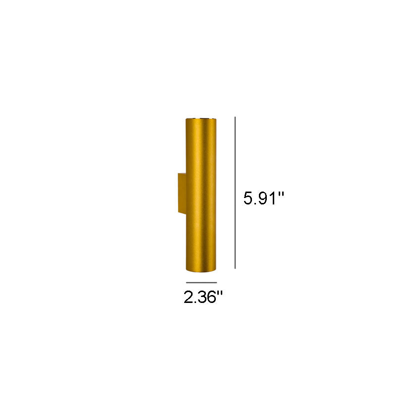 Aluminum Cylindrical 2-Light Wall Lamp