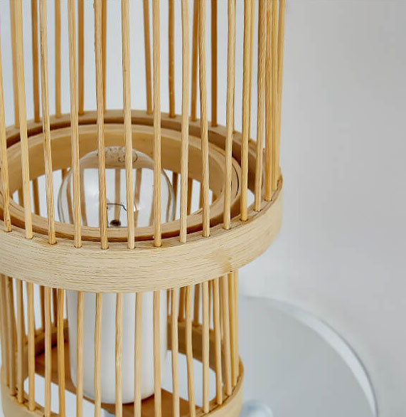 Bamboo Weaving Cylindrical Wall Lamp