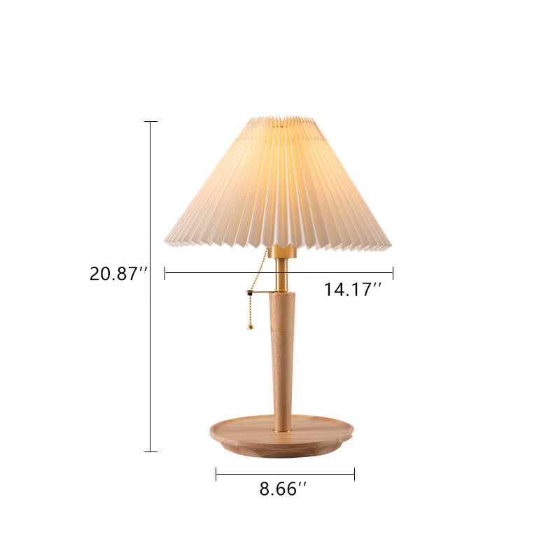 Pleated Pull Cord Switch Table Lamp