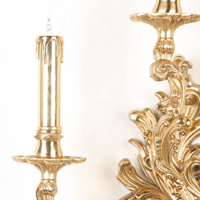 Brass Candle 2/3 2-Light Wall Lamp