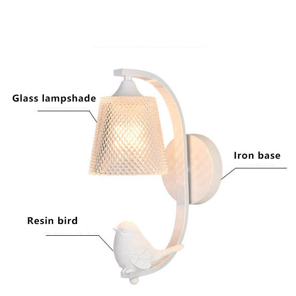 Glass Resin Bird Wall Lamp