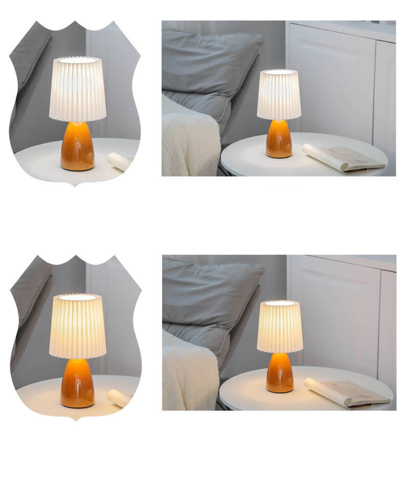 Pleated Glass Table Lamp
