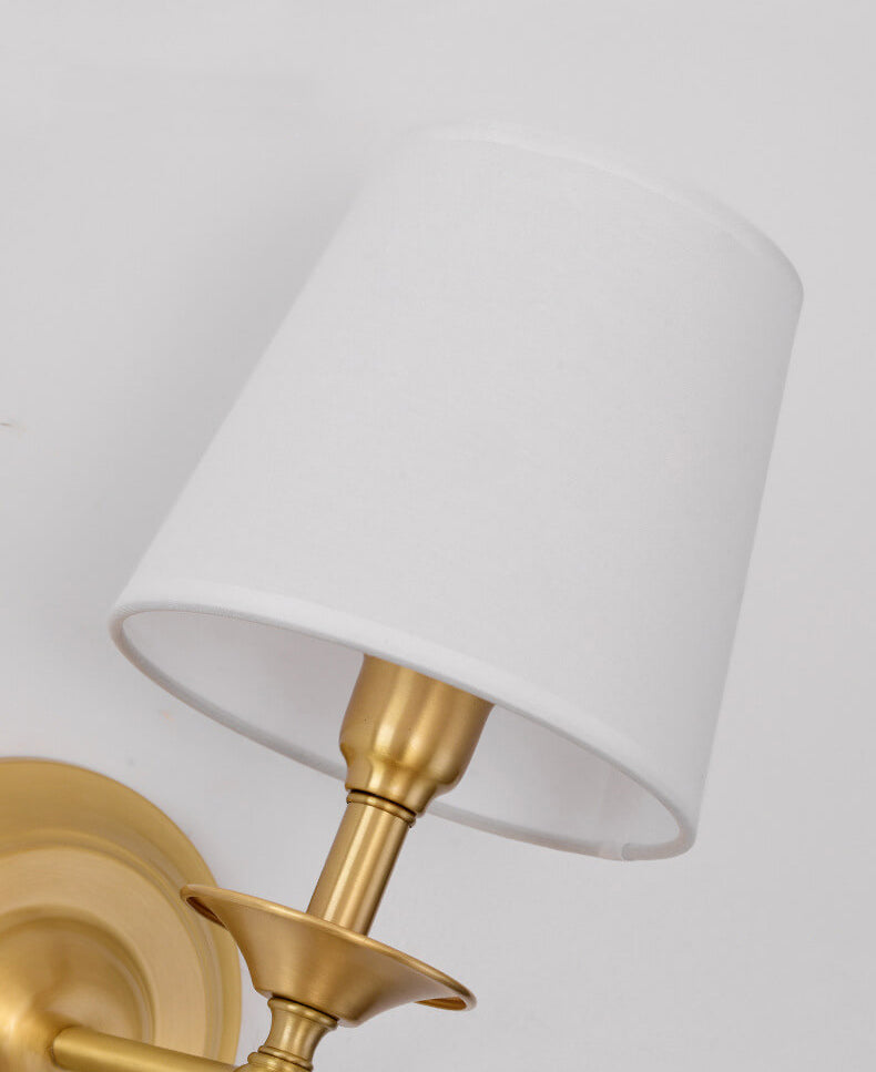 Brass Fabric 1/2 Wall Lamp