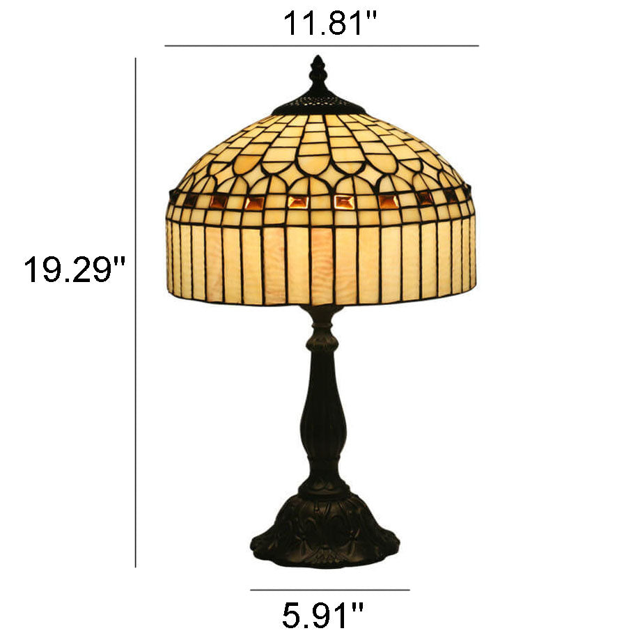 Yellow Baroque Glass Table Lamp