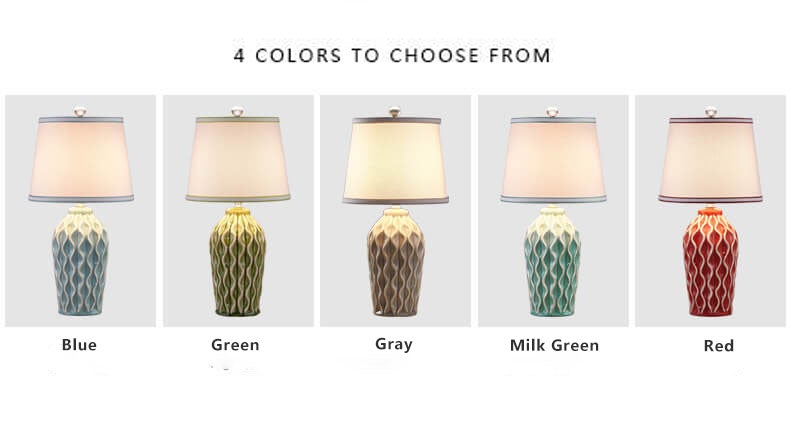 Fabric Ice Cracked Ceramics Table Lamp