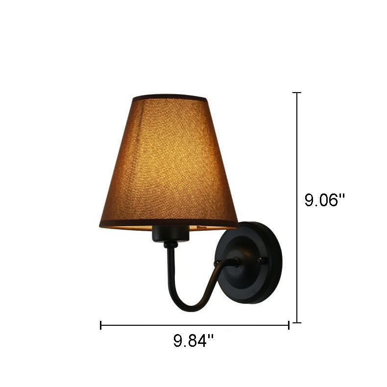 Fabric Bell Bend Arm Wall Lamp