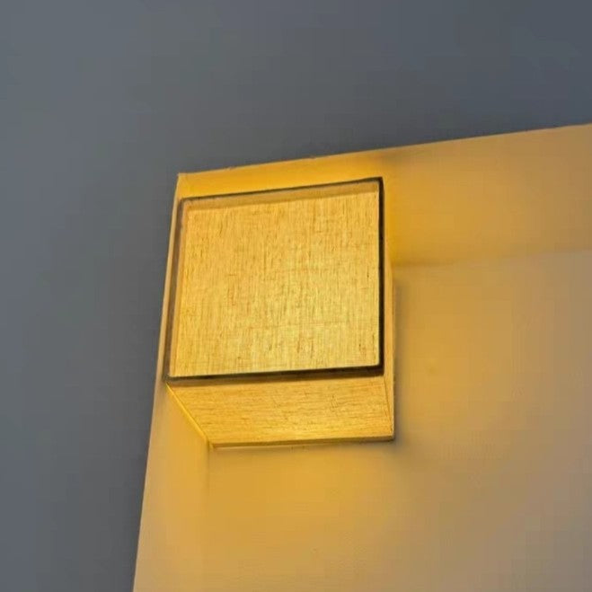 Square Fabric Living Room Wall Lamp