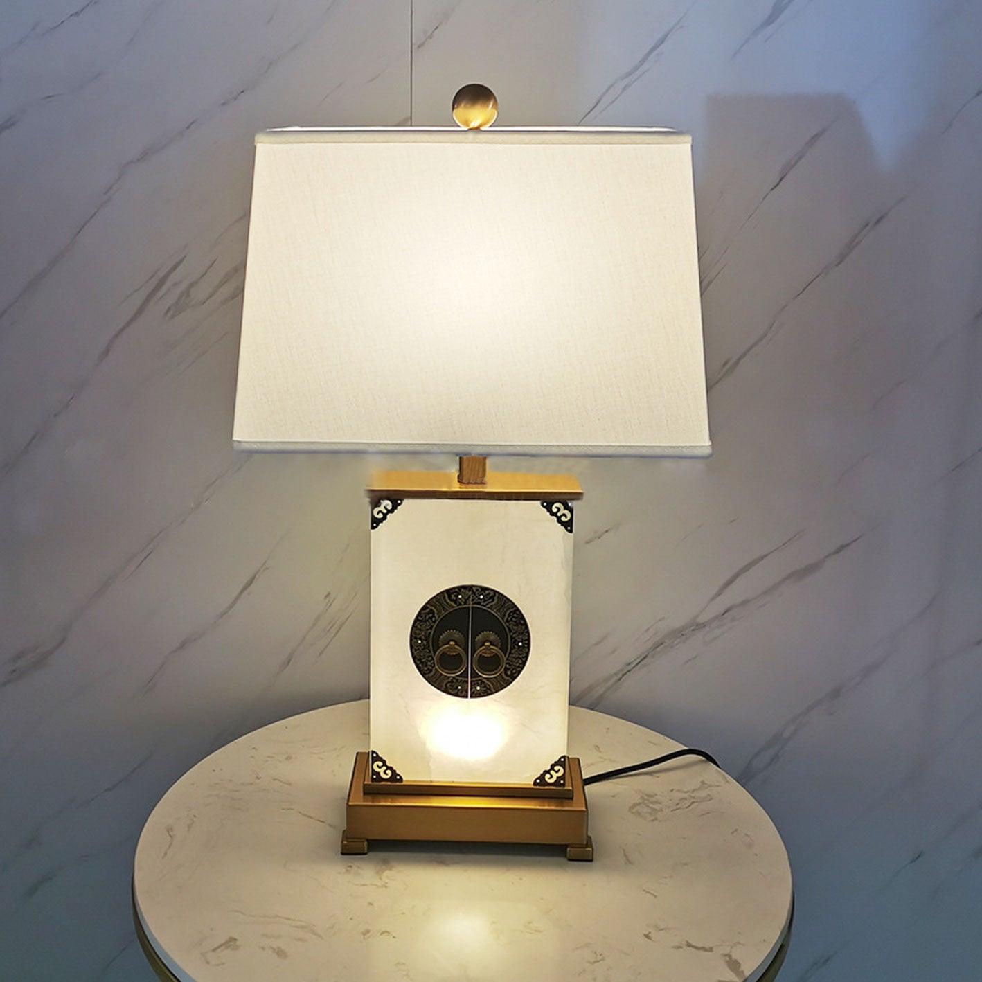Lucite Copper Table Lamp
