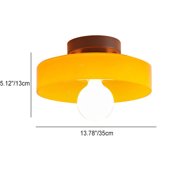 Round Plate Iron Glass Wall Lamp