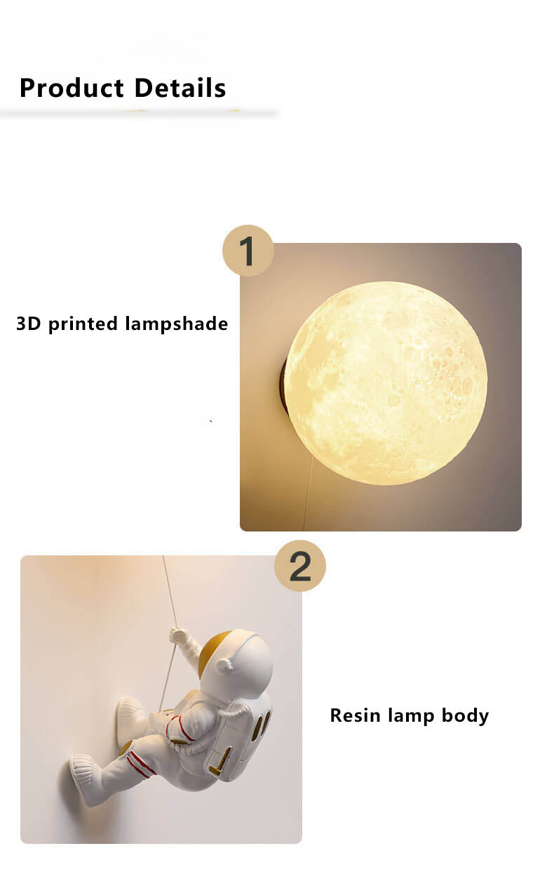 Moon Astronaut Wall Lamp