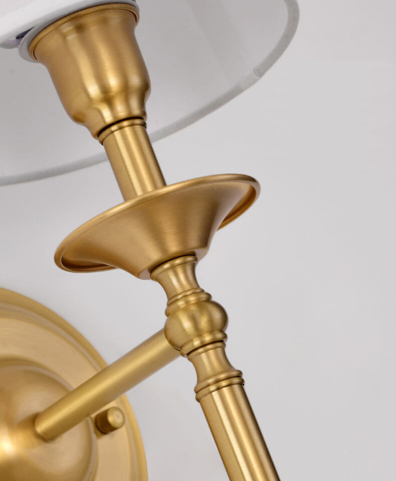 Brass Fabric 1/2 Wall Lamp