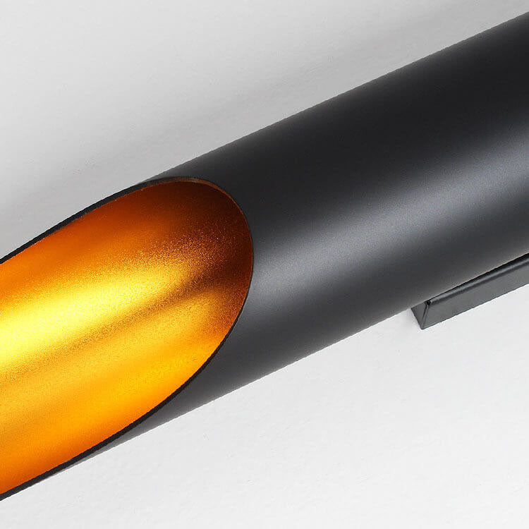 Cylindrical Aluminum Black Gold 2-Light Wall Lamp