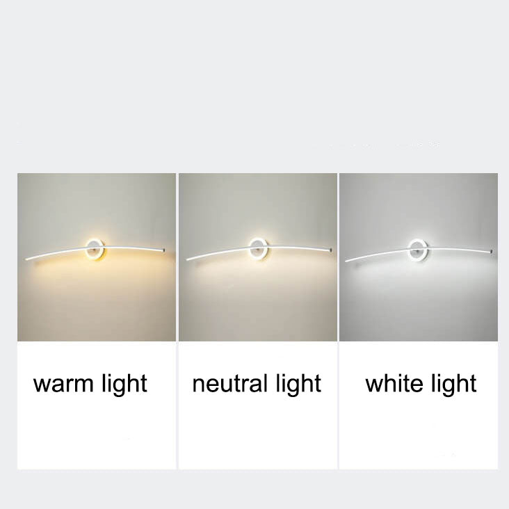 Curved Line Mirror Front Wall Lamp