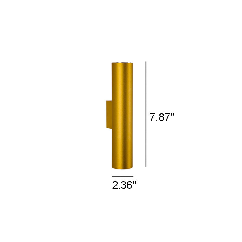 Aluminum Cylindrical 2-Light Wall Lamp